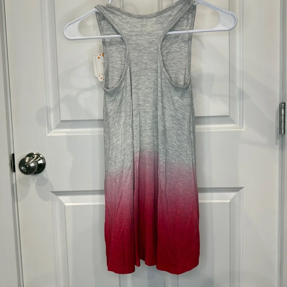 Gymboree Girls Grey‎ Pink Ombre Maple Leaf Glitter Tank Dress Size S 5-6 NWT